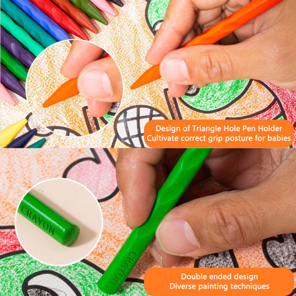 ​12/24/36 Färg Icke-smutsiga handkritor Lätt att färga Paint Penns Kit för Hemmaskolan 36 Colors