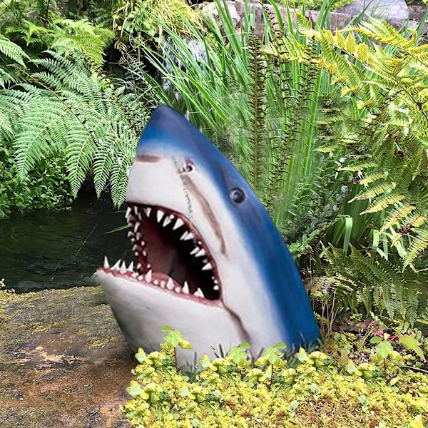 Simulerad Sharks Head Ornament Personlig Sharks Head Staty Trädgårdsdekoration 30cm
