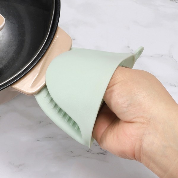 2 st Anti-scald silikon Ugnsvantar Värmebeständiga Slitstarka Nyp Vantar För Bakning Matlagning Black