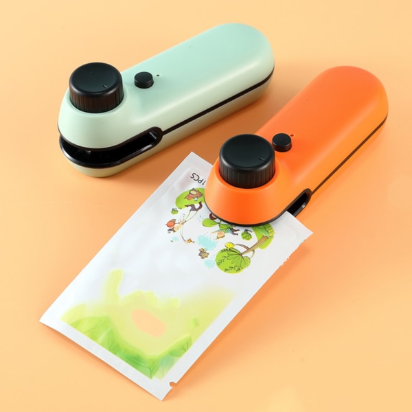 Uppladdningsbar matförseglingsmaskin Fuktbeständig plastpåsförslutning för potatispåsar Orange