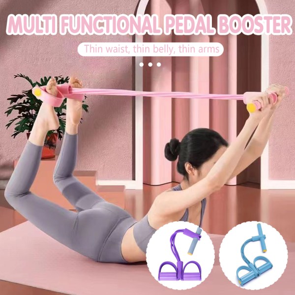 4-rörs multifunktionsspännrep Sträckbara motståndsbandtränare för träning Pink