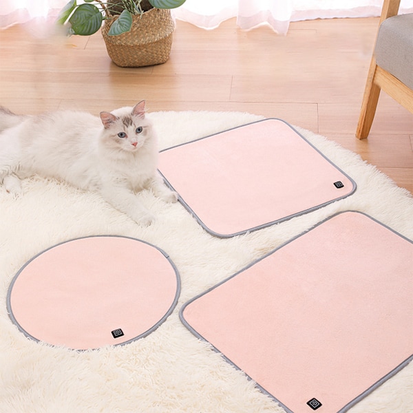 USB Elvärmefilt för husdjur Lätt vintervärmardyna för hundkattungar inomhus Pink 45x45cm