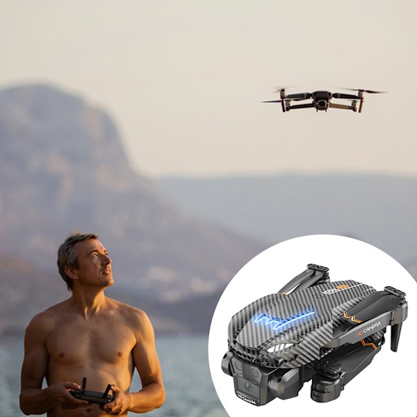 Vikbar trippellins kamera-drönare Optical Flows Positionering Quadcopters för nybörjare Grey 1 battery
