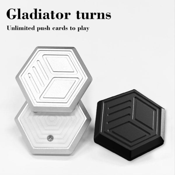 Hexagonal Form Fidgets Slider Roterbar Stress Relief Push Card leksak för utomhusbruk Silver