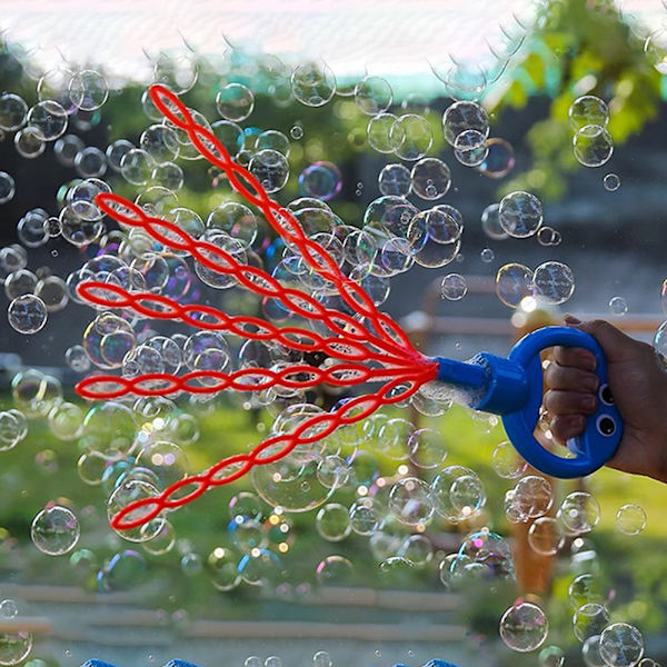 32 Hål Smilings Face Bubble Stick med påfyllningar Lätt att använda Bubble Machine för festfavorit Red