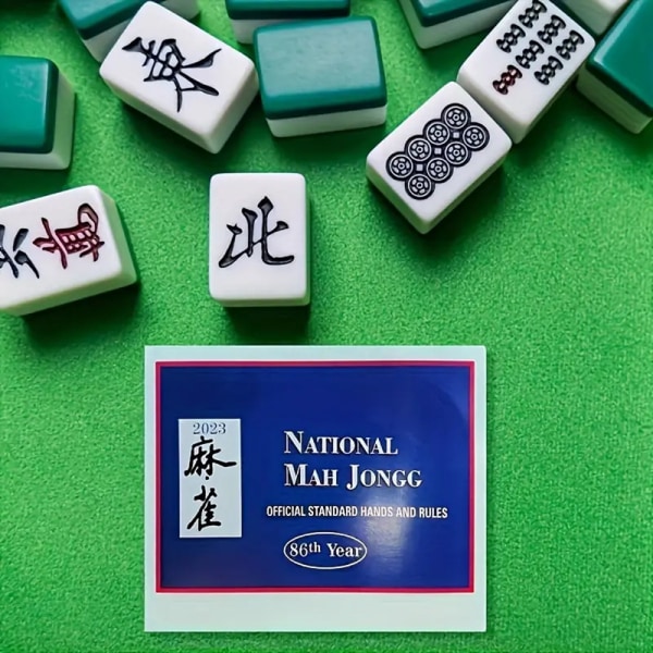 2023 Mah Jongg Scorecard Regler Kort Lättvikts bärbar Mahjong Instruktion för spel Mahjong Red 4pcs