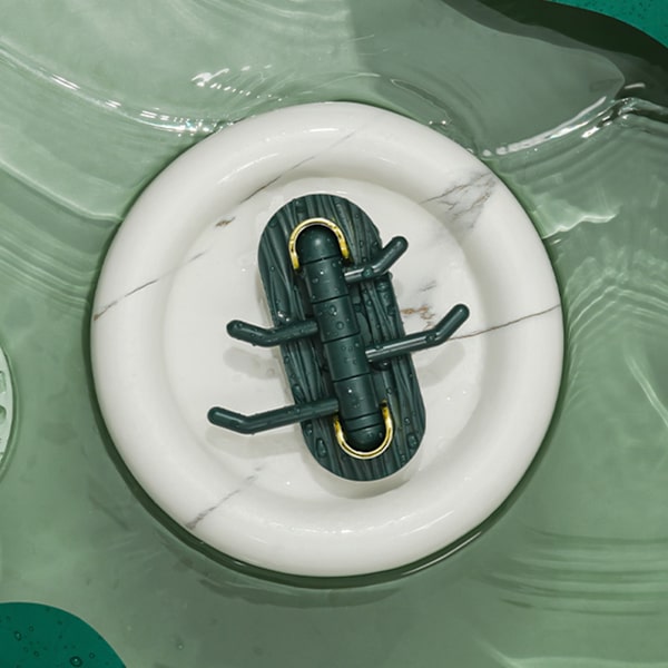 2st Roterande krokvägg Självhäftande krok Plast Ingen borrhatt Handduksnyckelkrok Dark Green 1 Box Of 2