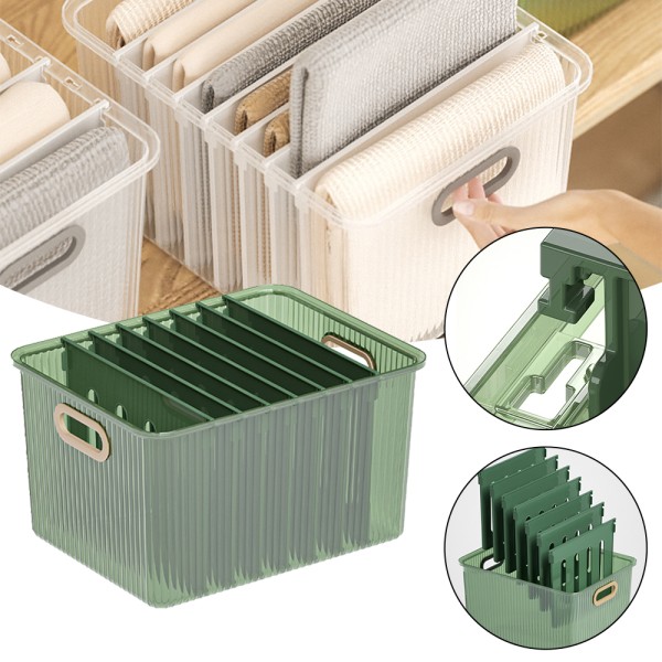 Garderob Kläder Förvaringsbox Organizer med stor kapacitet Transparent Green 8 Grid