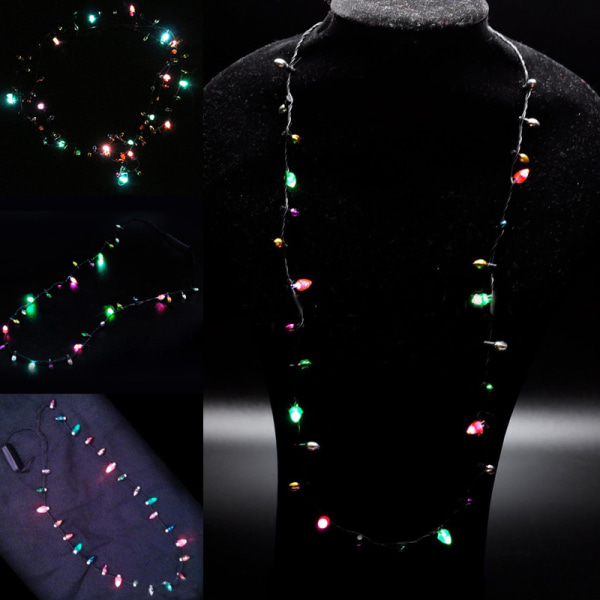 1 st Mini Blinkande Ljus Blinkande Julbelysning Kostymhalsband 8 LED-lampor