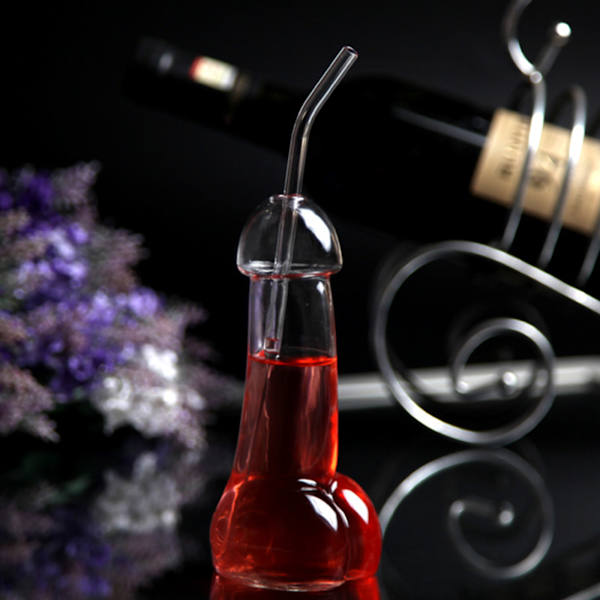 Glas kopp med sugrör Transparent vinglas öl juice kopp cocktail glas bar leveranser