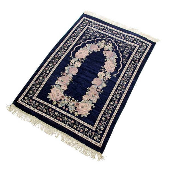 Ramadan Koranen Islamisk Bön Matta Matta Tofs Bordsduk Cover Yogamatta Dark Blue