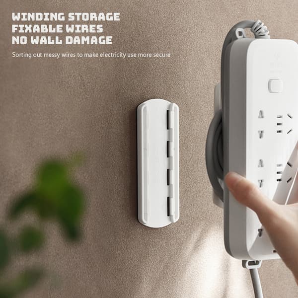 Väggmonterad Power Strip Hållare Punch Free Socket Wire Manager Heavy Duty Plug Storage Rack White