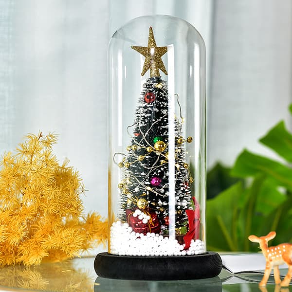 Mini glänsande julgransprydnader med cover Home Xmas Dekor
