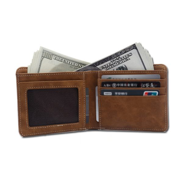 Kort canvas plånbok herr Japansk koreansk version Casual Retro Pengar Klämma Horisontell Slim Card Horder Ash Vertical Section