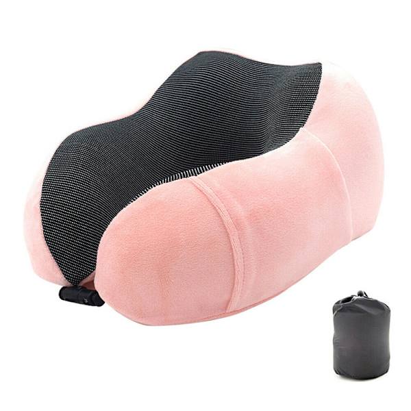 Rese Nackkudde Memory Foam U-formad nackstöd Nackstöd Resekuddar Pink