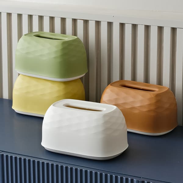 Enkel Water Ripple Tissue Box med vårdammtät organizer White Wall-mounted