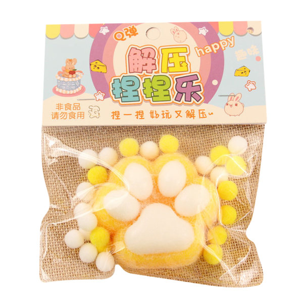 Hamster/katttass/katt klämleksaker för stress relief Lätta antistressleksaker Presenter för vuxna barn Yellow Cat Claw