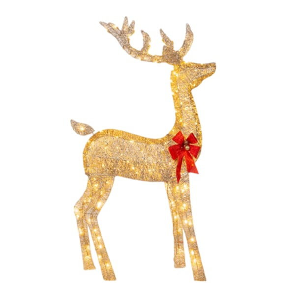 3-delat set Renfamilj Glödande 2D juldekor med LED-ljus Upplyst ren akrylprydnad Illuminated Deer