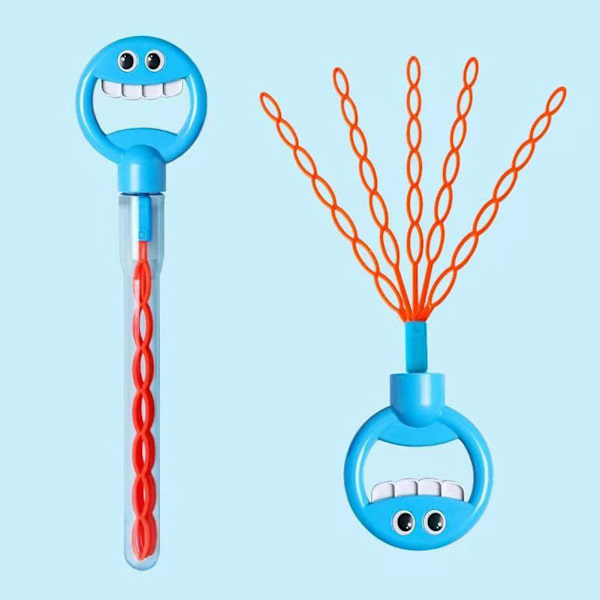 32 Hål Smilings Face Bubble Stick med påfyllningar Lätt att använda Bubble Machine för festfavorit Red