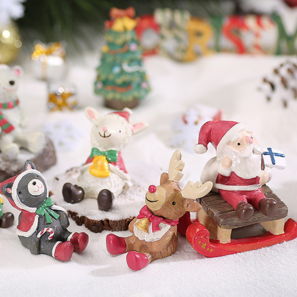 Christmas Mini Animals Handiworks Fint utförande Små prydnader för inomhus Bear