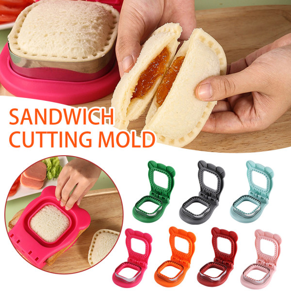Smörgåsformar Molds och förseglare med fyrkantiga hushållssmörgåsar Bröddekor för gör-det-själv-barn Lunchlåda Orange