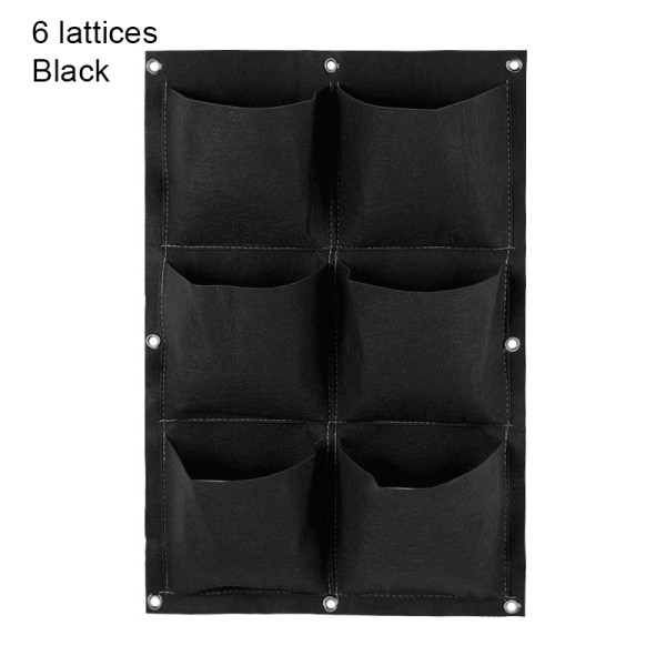 Multi-Pocket Vägghängande Planteringspåse Vertikal Flower Grow Pouch Planter Trädgård Black 36-pocket