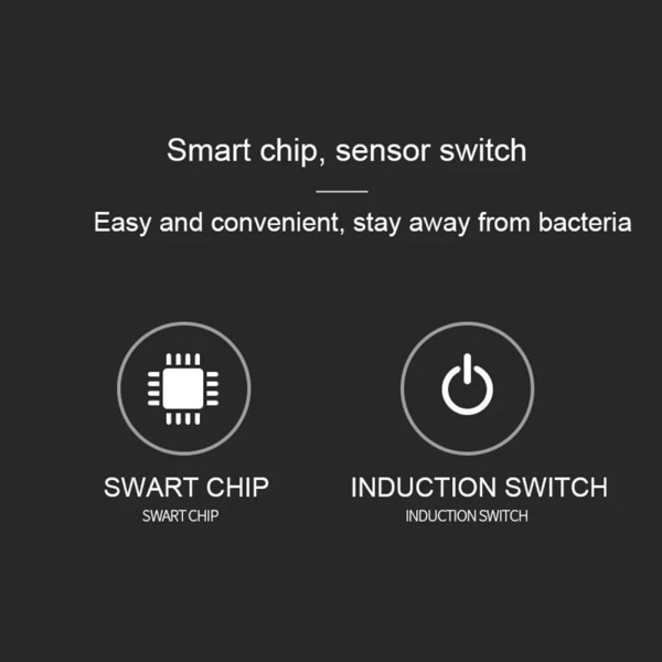Smarts Sensor papperskorg med lock Stor kapacitet Slitstark papperskorg för badrum Toalett White