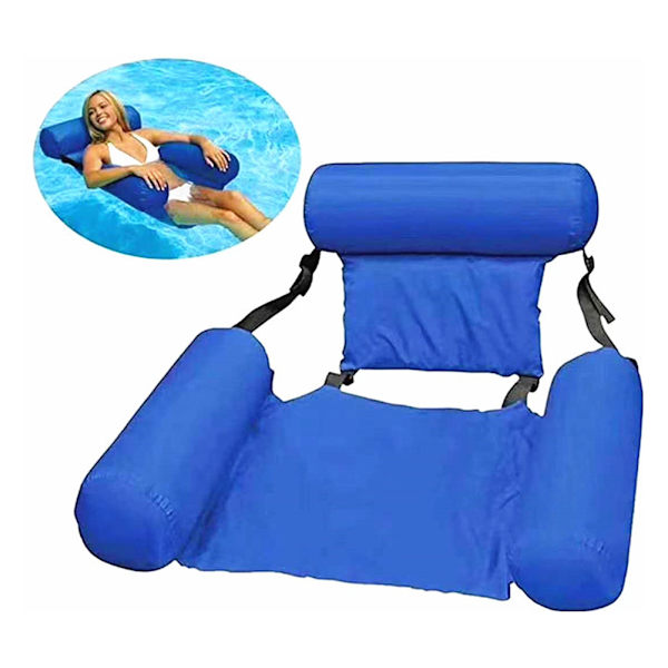 Inflation Simstol Soffa Flytbar Multipurpose Vatten Hängmatta Ryggstöd för utomhuspool Dark Blue