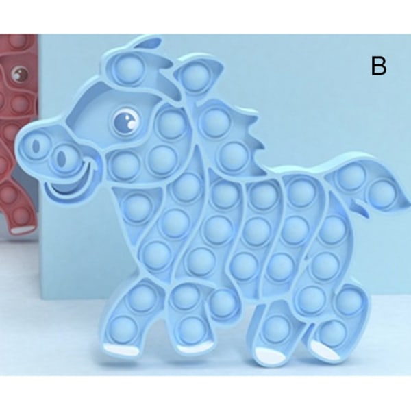 Pop It Fidget Toy Djurform Push Pop Bubbla Sensorisk Fidget Toy Stressrelief Anti-ångestleksak för barn B