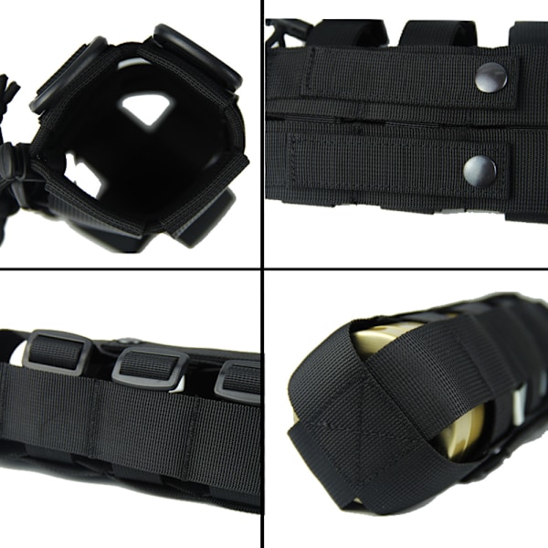 Multifunktionell vattenflaskhållare påse Justerbar vattenkokare med dubbla fatspännen utomhus Green Without Shoulder Strap