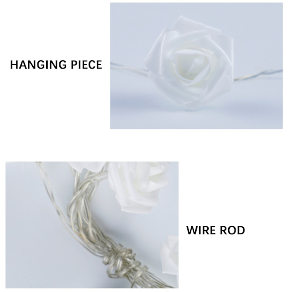 LED Rose Flower String Lights Romantisk Simulering Rose Flower Fairy Lights Batteridriven inomhus varm lampa Red 1.5m B