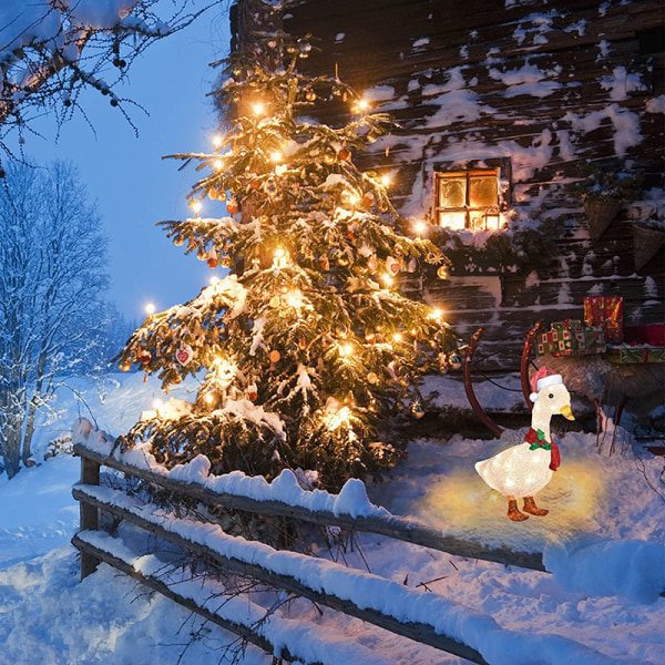 Lights-Up Anka/hjort juldekor Glödande djur med halsduk Statyer med halsduk Duck