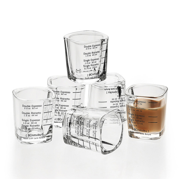 60ml glas fyrkantig kopp uns kopp med våg bakning mått kopp för hem kök 60ml Graduated Square Cup