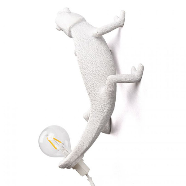 Chameleon Lamp Sovrum Resin Chameleon Skrivbordslampa Sänglampa Ljus Vägglampa US Plug