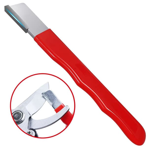 Universal Portable Garden Sax Sharpener Multipurpose Sharpening Stone för häcksax Red