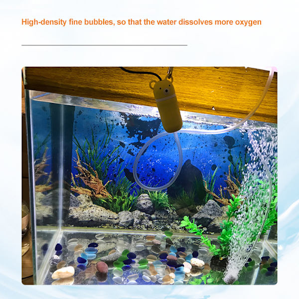 Söta Mute Oxygen Air Pumps Portable Mini USB Aquarium Fish Supplies Tillbehör för akvarium Light Blue