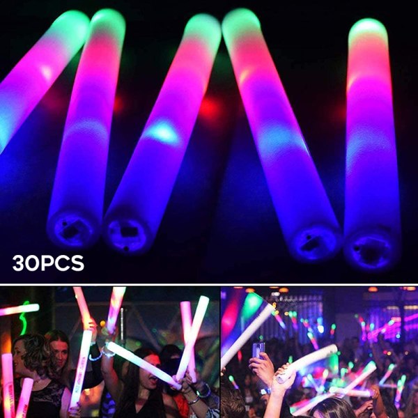 Färgglada LED Foam Stick Portable Blinkande Foam Glow Sticks Kreativa festtillbehör till jul Halloween födelsedag Colorful 10pcs