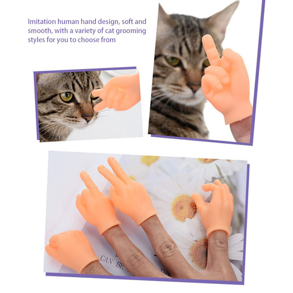 Roliga kattmassagehandskar ​6-delade set Palmformad kostym Cosplayleksak för barn Vuxen 6pcs Set