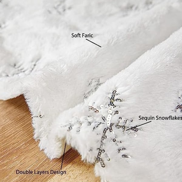 Julgran kjol med paljetter Snowflake Xmas Holiday Party dekorationer för butiken hem part Silver Sequins 90cm