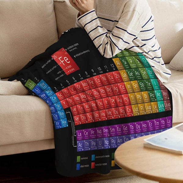 Periodiska tabellen filt Digitaltryck Kemi Periodiska systemet Mjuk Varm Mikrofiber Flanell filt 130cm*150cm