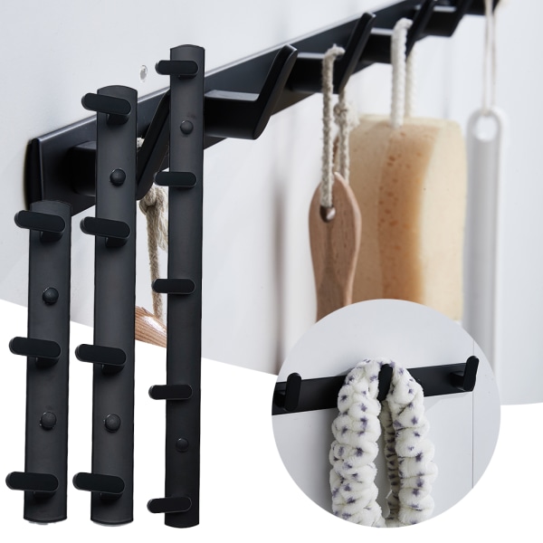 Aluminium klädhängare Krok Multipurpose Heavy Duty handdukskrok för hemmet 5 Hooks