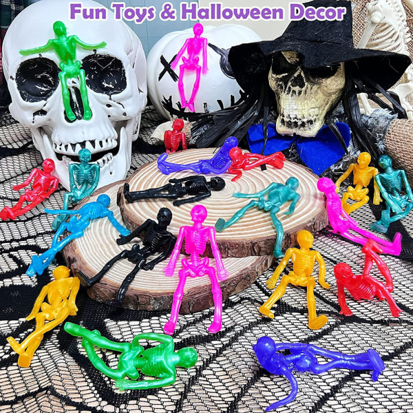Halloween Skelett Mjuk Gummi Leksak Nyhet Sensoriska Stress Relief Leksaker Barn Present Random 10PCs