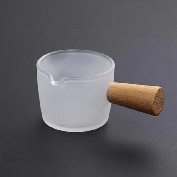 Trähandtag Anti- skållning Kaffekanna Mini Mjölkkanna Glas Kaffekanna Mjölkpanna Matte Small