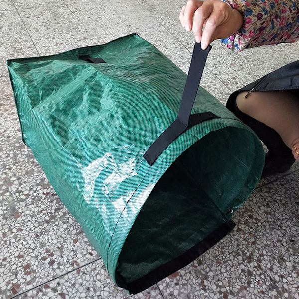 53 gallon stor soptunna med handtag Trädgårdspåsar av bricktyp för lätt avfall att samla in tunga lövbehållare