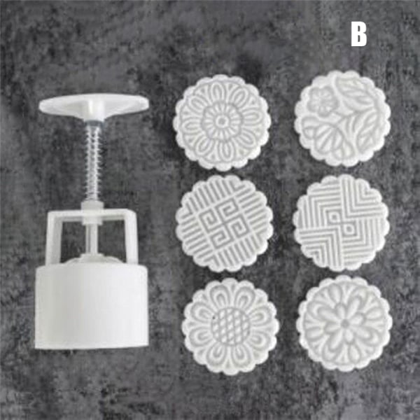 Handpressande Mooncake-schabloner Multifunktions-återanvändbar gör-det-själv-kakskärare Praktisk pryl för köksbakning B