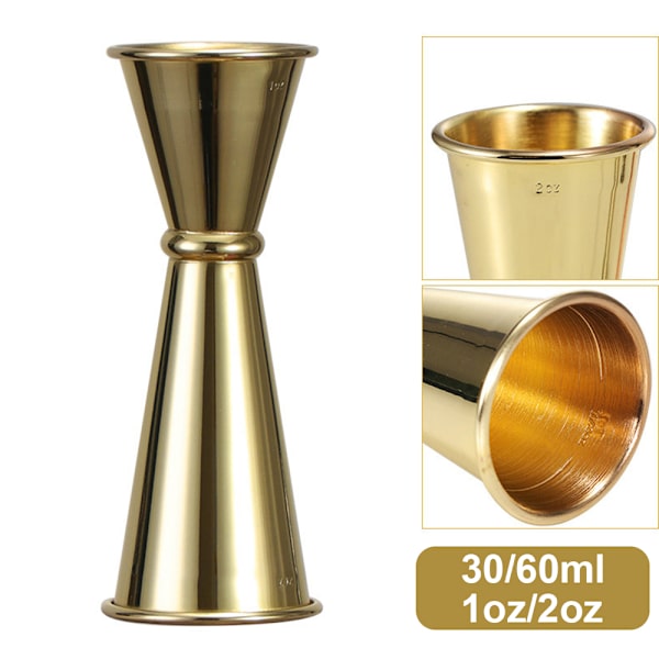 SUSHEN Ny Cocktail Shaker Barware Köksprylar Mått Jigger Cup Hem & Living Rostfritt stål Dual Shot Dricka Spirit Bar Tools 30ml-60ml Gold