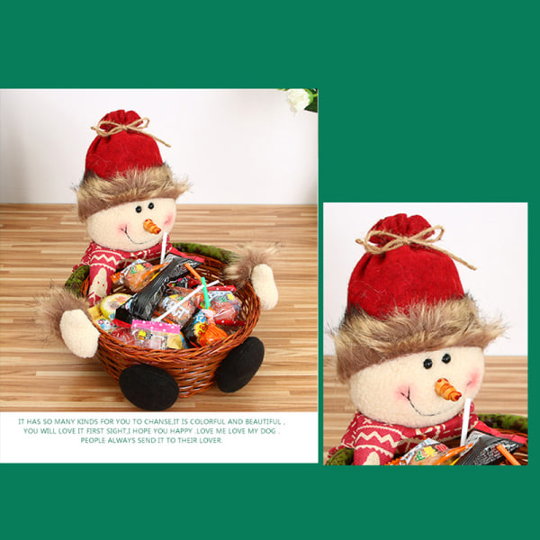 Godiskorg Bambu KTV Fruktkorg Juldekorationer Barnpresenter Snowman Candy Basket S