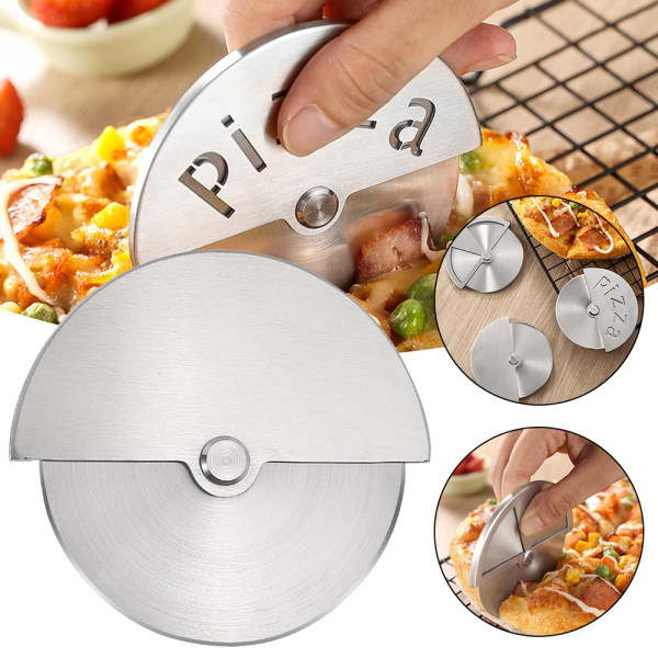 Pizzaskärare i rostfritt stål Non-stick Non-Slip för att skära pizzakakavåfflor C