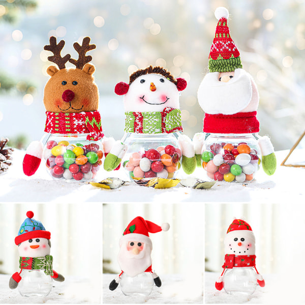 Christmas Cookie Treat Burk Plyschdocka Klar Socker Godis Snack Container Festival Party Hemprydnad Barns Stuff Present Elk