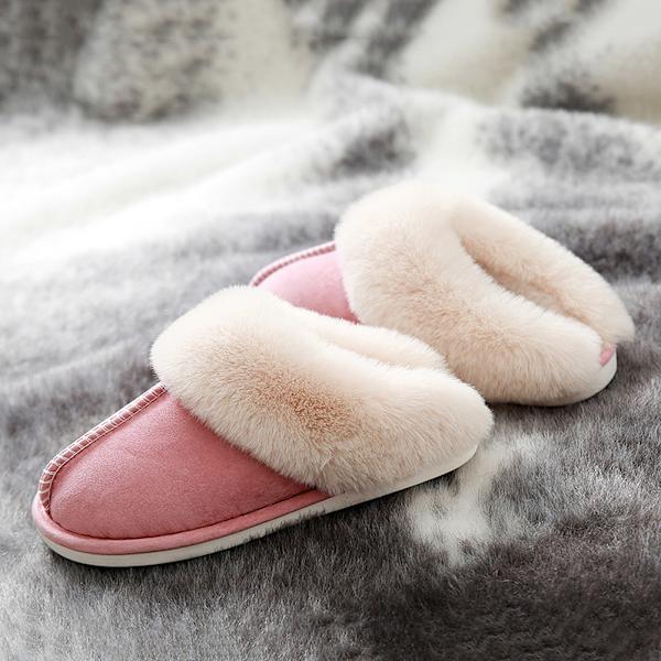 Tjocka plysch inomhustofflor, Vintervarma tofflor för kvinnor Pink 260mm
